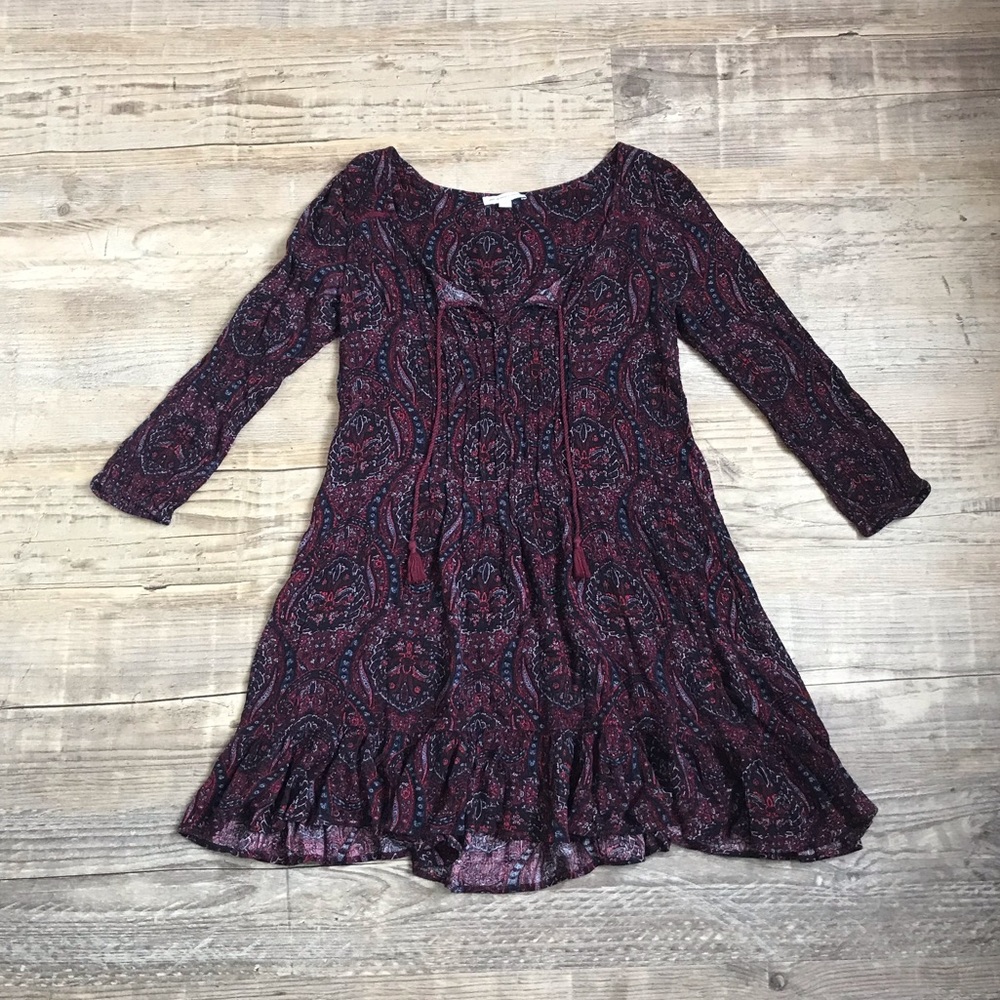 Hobo-Chic Long Sleeve Dress